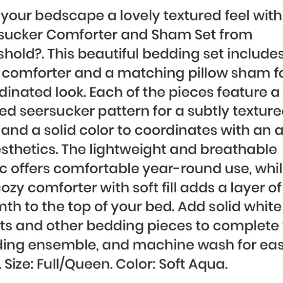 THRESHOLD Seersucker Comforter & Sham Set - Threshold, Full/Queen NWT - Picture 2 of 2